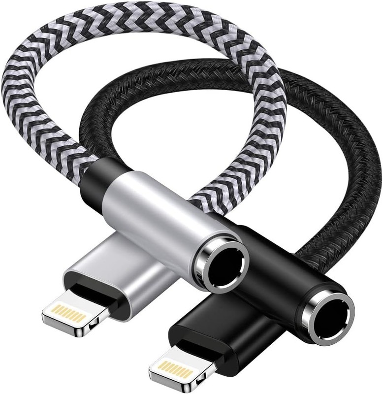 2Pack IPhone Headphone Adapter, [Apple MFi Certified] Lightning To 3.5mm Audio 8