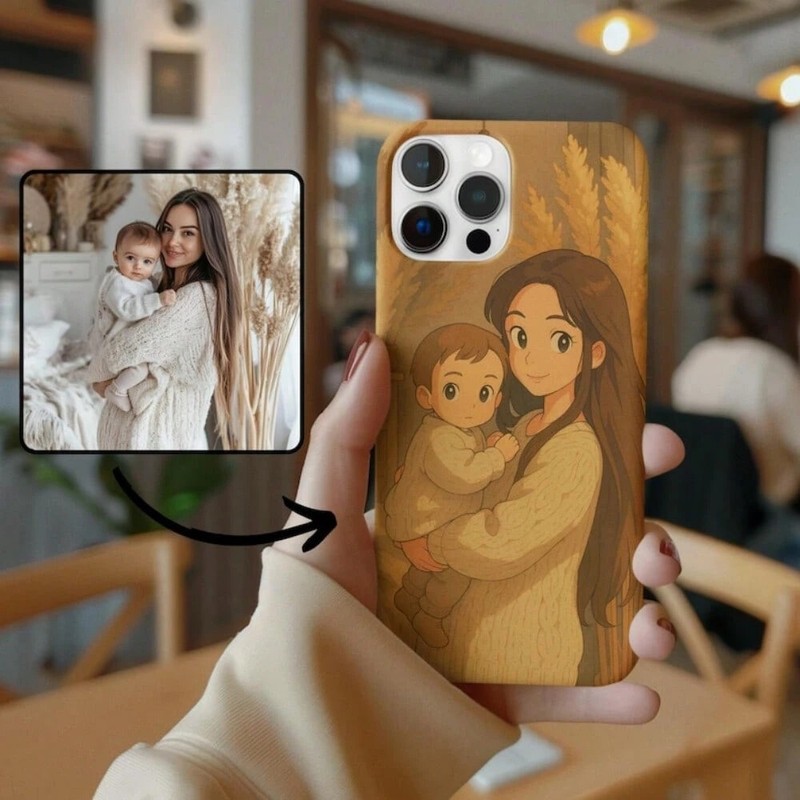 Custom Mom Phone Case Anime Family Portrait Cell Cover Personalized Cartoon Mama gallery