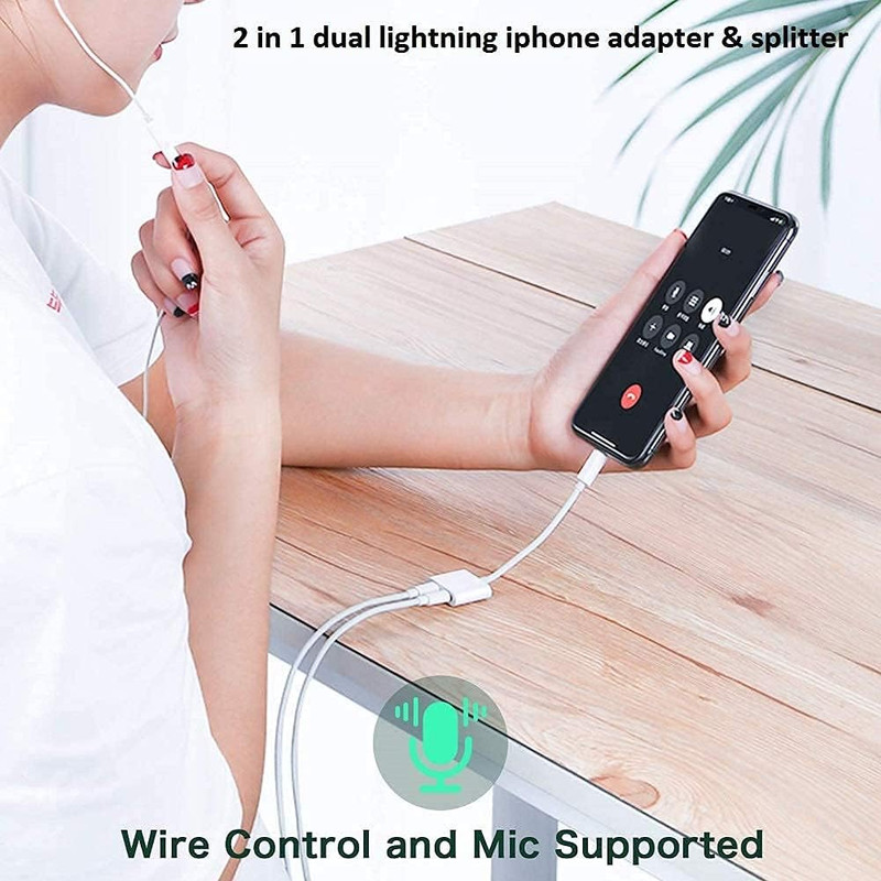 [Apple MFi Certified] 2PACK iPhone Lightning to 2 Lightning Adapter, Dual Lightn gallery