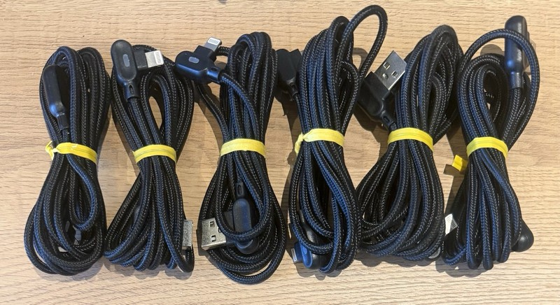 Angled USB to Angled 8 Pin 90 Degree 6ft Charging Cable - Lot of 6 gallery