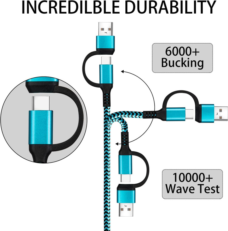 USB C to C Cable, 60W 3 Pack Fast Charging Cords 6Ft QC & PD 2-In-1 USB-A/C to T gallery