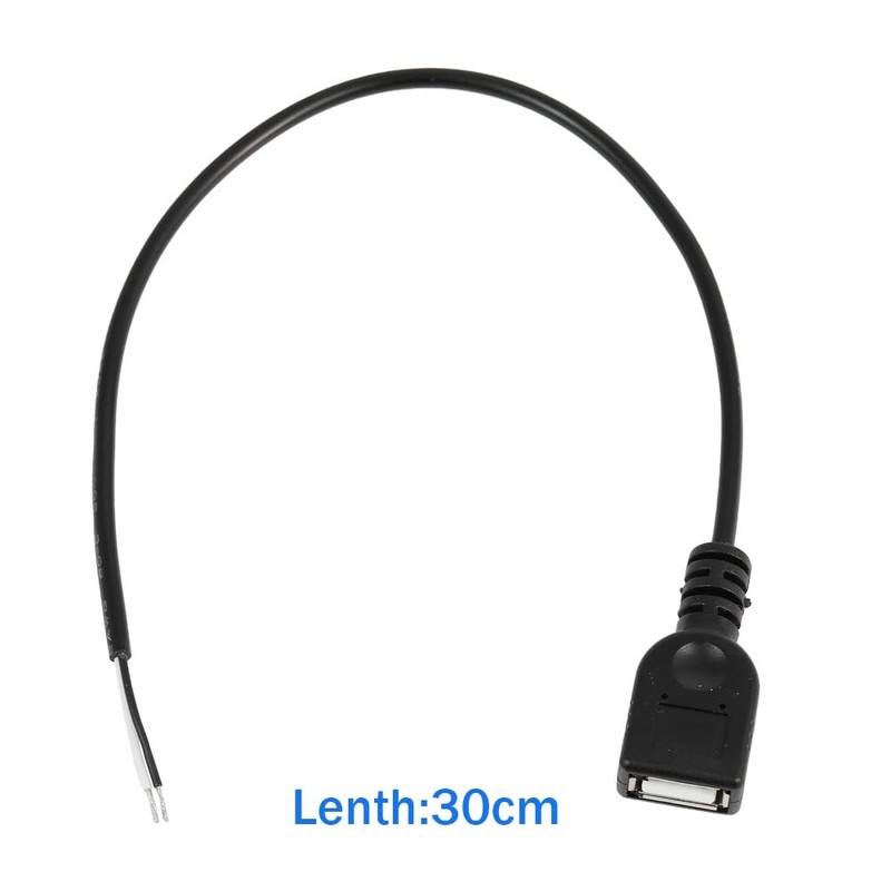 5 Pcs 1 Ft 22AWG USB 2.0 Female 2-Pin Pigtail Cable 5V Open End Extension gallery
