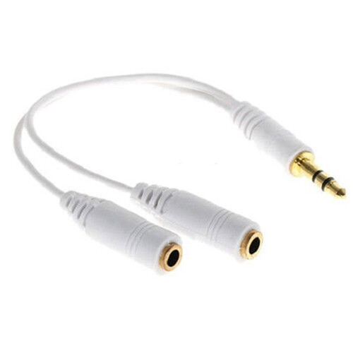 Headphones Splitter 3.5mm Earphone Adapter Dual Headset Port Audio for Tablets gallery