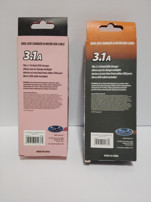 SOLORAY REAL TREE CAM0 3.1A MICRO DUAL USB PHONE CHARGER AND CORD (2) PINK GRAY gallery