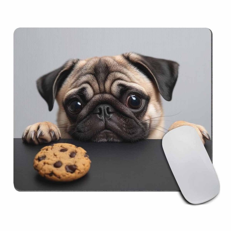 Pug Dog Mousepad Non-Slip Rubber Gaming Mouse Pad Rectangle Mouse Pads for Co…