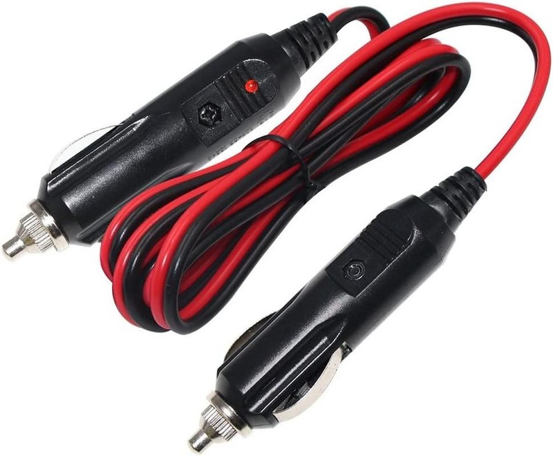 4ft 12-24v Double Male to Male Cigarette Lighter Plug Extension Cable, with LED
