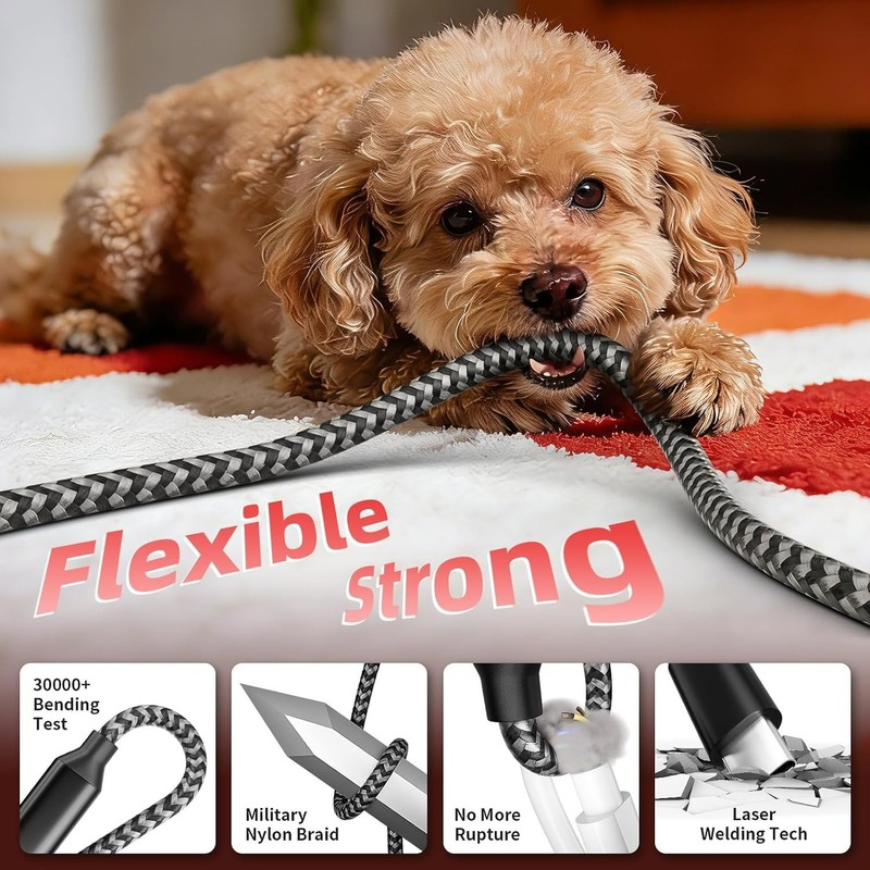 Portable 5FT Multi Charger Cable: 3-in-2 Solution with Military-Grade Durability gallery