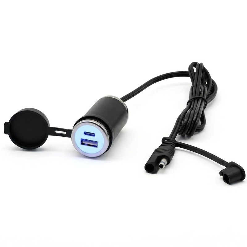 Motorcycle SAE To USB Adapter Cable 36W PD USBC QC 3.0 Waterproof Charger