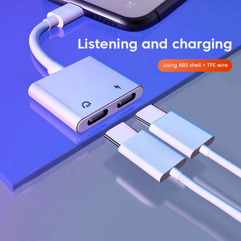 2 in 1 Dual Adapter 3.5mm Headphone & Charger For iPhone 8 PLUS X XS XR 11 12 13 gallery
