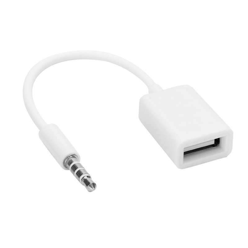 USB to AUX Adapter, USB 2.0 3.5mm Male Plug Jack to Female AUX Audio Cable, A…