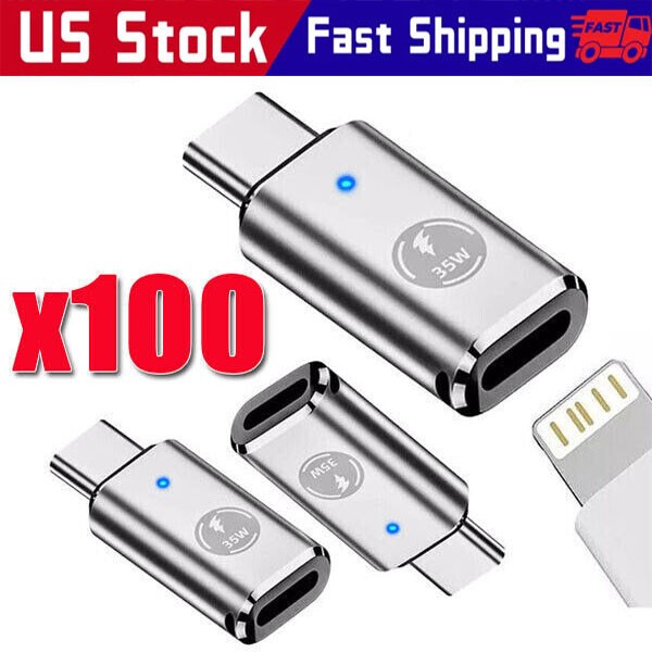 35W USB-C Male to iOS Female Adapter + lanyard For iPhone 16 15 Pro Max Plus lot