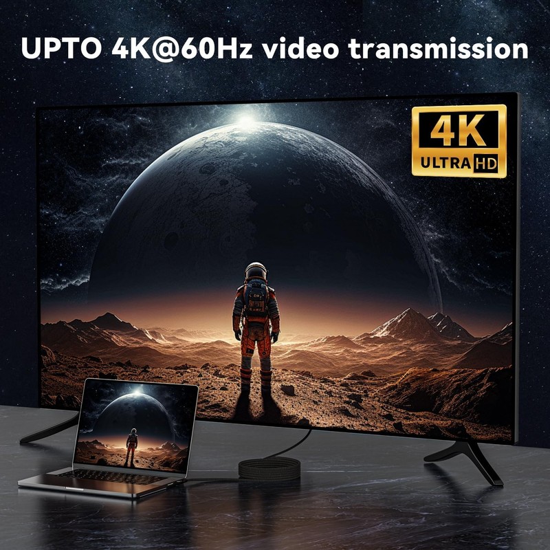 USB C 3.2 Gen 2 Cable - 16.5FT, 5A/240W Fast Charge - 4K UHD Video Connector gallery
