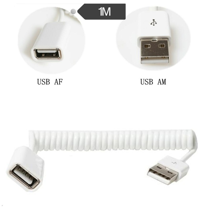 1M Spring Telescopic Extension Wire Cord For Charging Data Transmission gallery