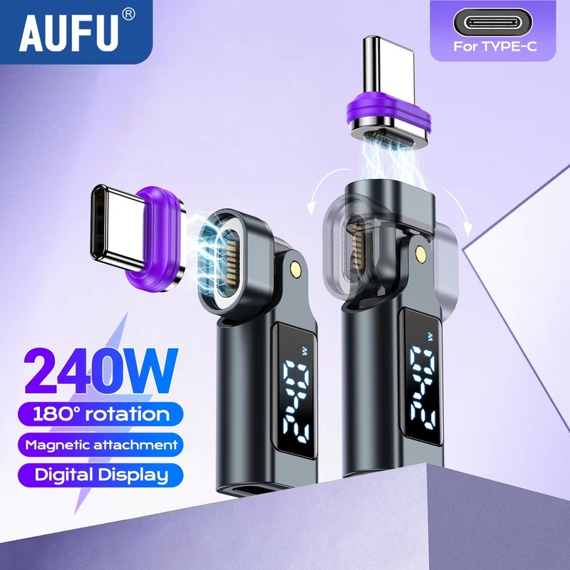 240W USB-C Magnetic Adapter PD Fast Charging Converter LED Display gallery
