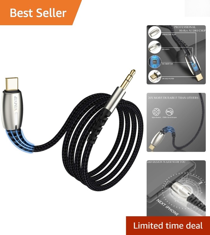 Versatile USB C to Headphone Jack Audio Cable – Compatible with Top Smartphones