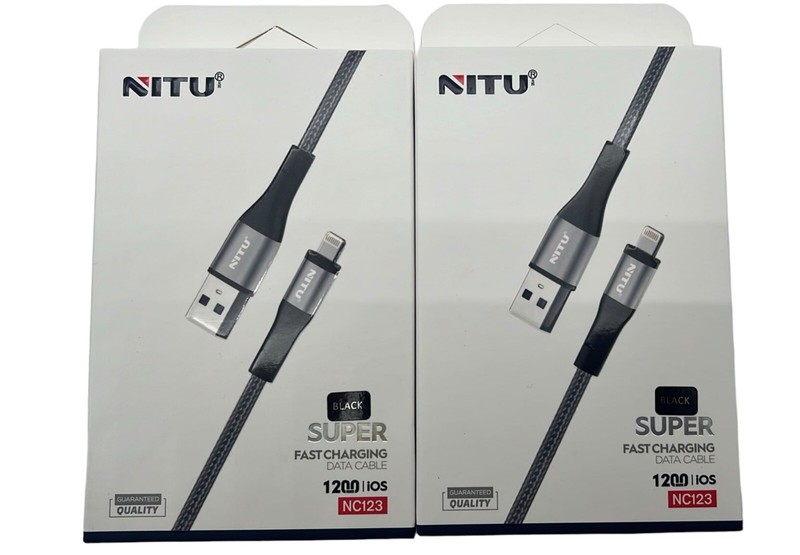 NEW Two Nitu Super Fast Charging Data Cable – NC123 (Black)