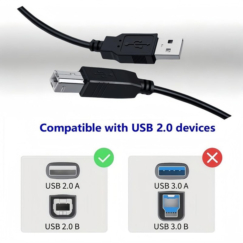 USB Printer Cable 10FT, with HP LaserJet M15w M118dw M283fdw M404n M452dw M47... gallery
