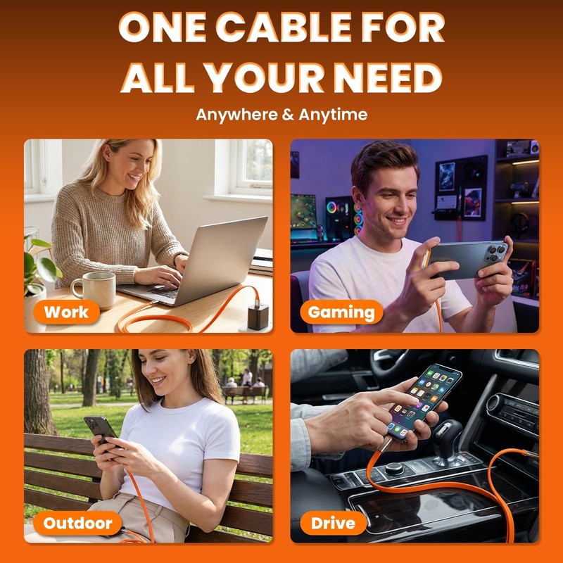 Charger 240w Stand Data Cable Flat with Invisible Sideways Holder Right Angle... gallery