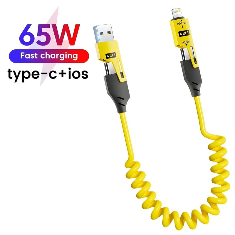 Zinc Alloy Cable USB-C 4IN1 Fast Charging Usb Type C For iPhone Xiaomi Samsung