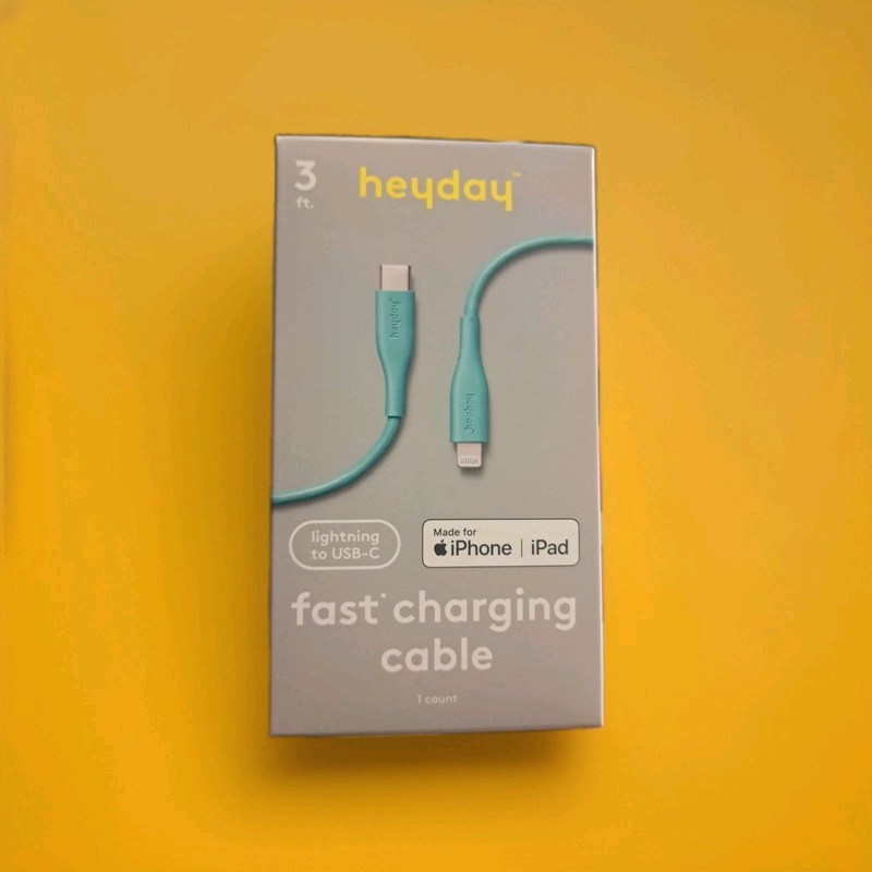Lot of 5 Heyday 3' Lightning to USB-C Cables Teal MFi Certified iPhone iPad gallery
