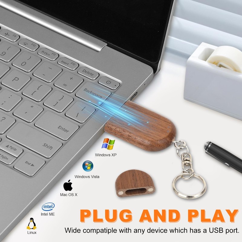 Novelty Wooden USB 2.0 Flash Drive 16GB Data Storage Memory Stick USB Stick E... gallery