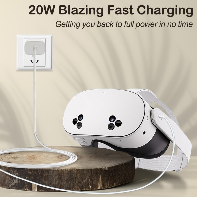 20W VR Fast Charger for Meta Quest 3S/3/2/1 Pico 4/4 Pro - 6.6Ft Type-C Cabl... gallery