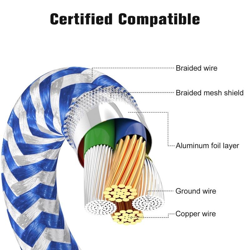 iPhone Charger 3 Pack Lightning Cable 3FT [Apple MFi Certified] Nylon Braided... gallery