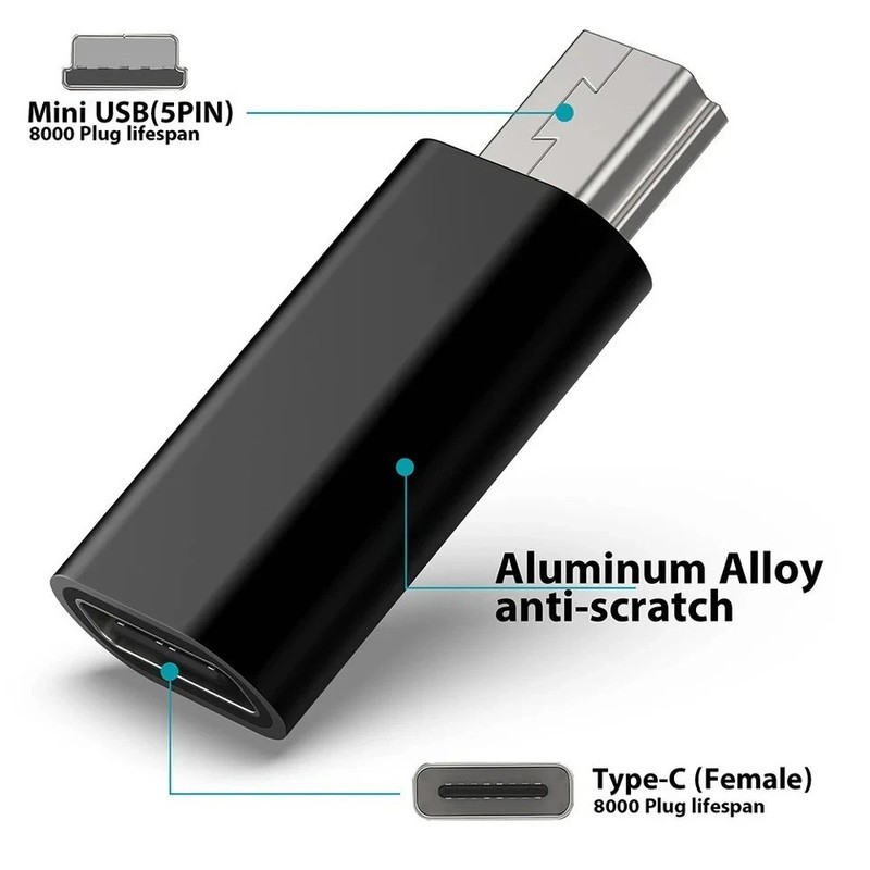 USB C to Mini USB Adapter, Type C Female to Mini USB 2.0 Male Convert Connector gallery