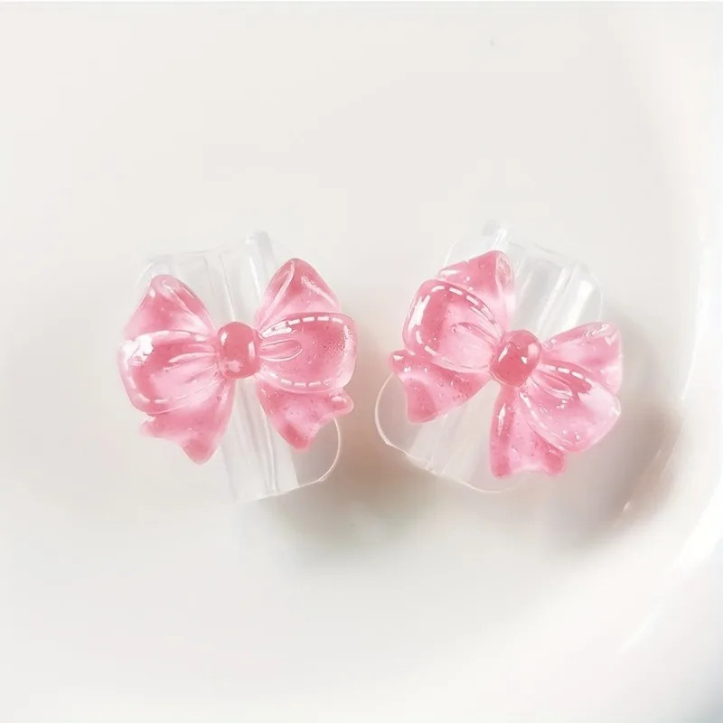 2pcs Silicone Charging Cable Protector with Bow Pink Adorable