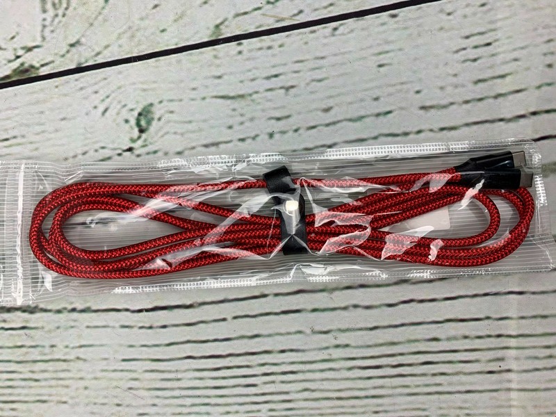 USB C Cable 3A Fast Charging 3ft USB A to Type C Nylon Braided Charge Cord Red