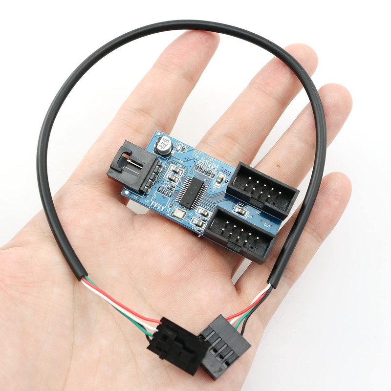 9 Pin Internal USB Splitter Cable USB2.0 Connector Port 1 to 2 Female Extensi... gallery