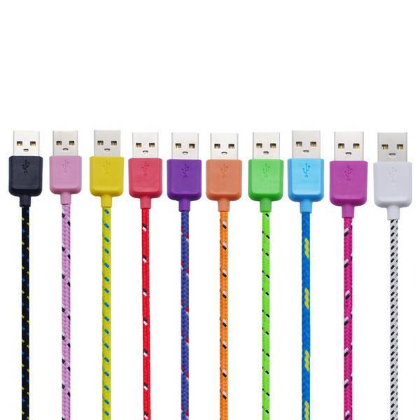 Fabric Braided USB data power cord Charger Cable adapter charge for iPhone 4S 3G gallery