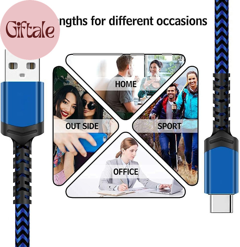 USB Type C Cable 5Pack (3/3/6/6/10FT) Nylon Braided USB C Cable Fast Charger Cha gallery