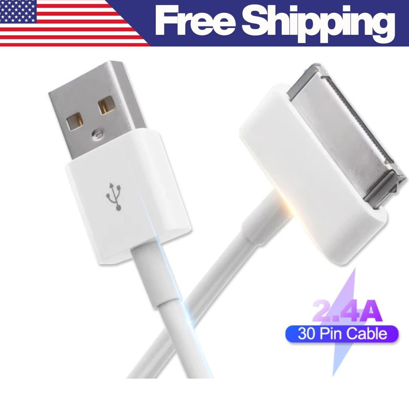 30 Pin USB Data Sync Cable Charger for Lot iPhone 4 4G 4S iPod Nano iPad 1/2/3