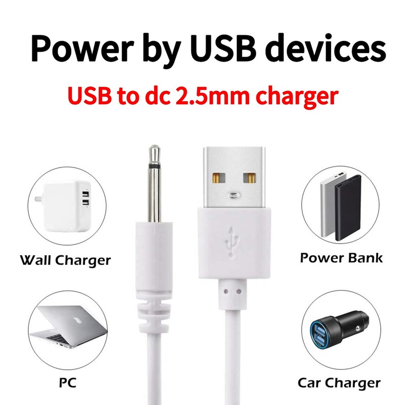 Bizooth 2.5mm DC Charging Cable, Fast USB 2.5mm, Whate gallery