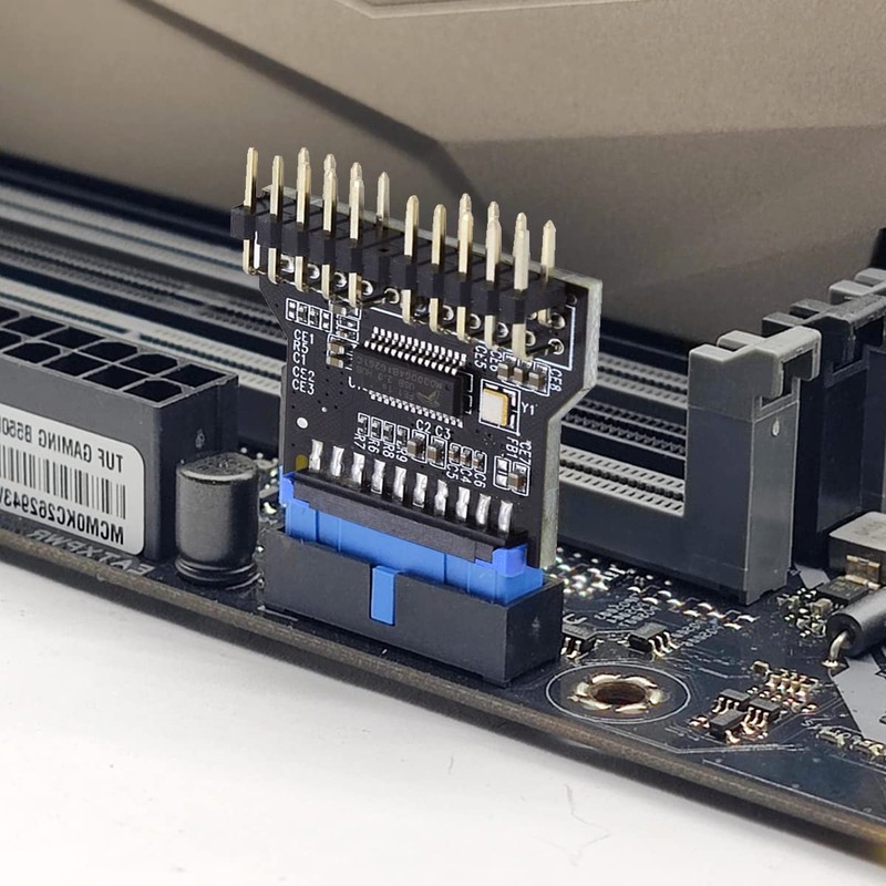 Motherboard 19pin USB 3.0 Header 1 to 2 USB2.0 9Pin Female Extension HUB Conn... gallery
