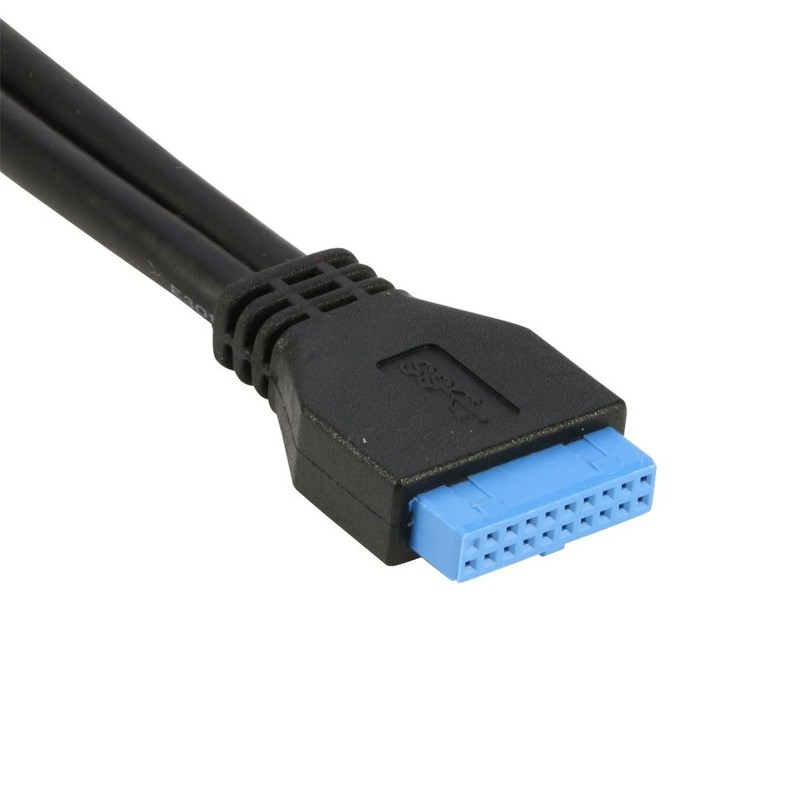 2 Ports USB 3.0 Female Back Panel to MB 20pin Header Connector Cable Adapter ... gallery