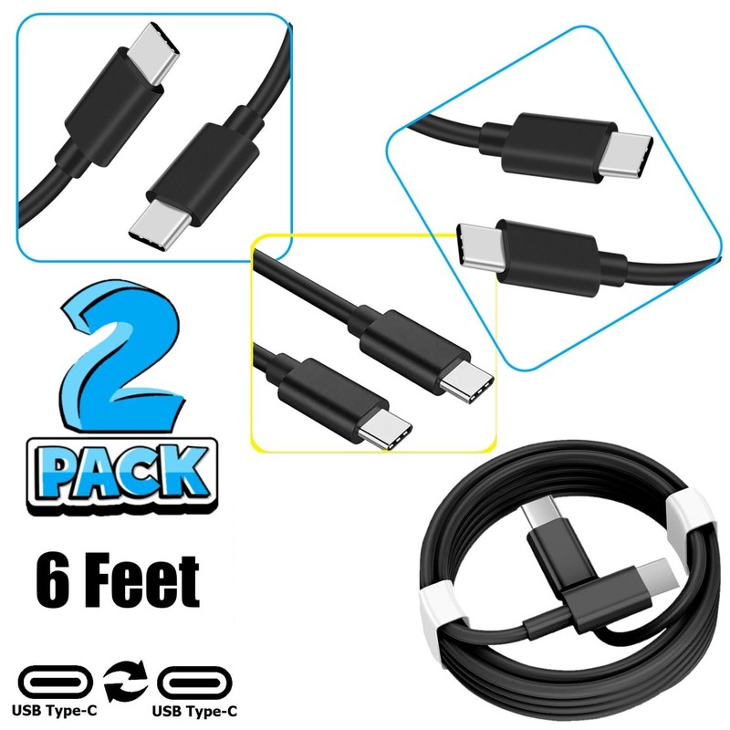 2 Pack 6ft USB C Fast Charger Cable PD Cord USB For iPhone 15 16 17 Galaxy S8 S9 gallery