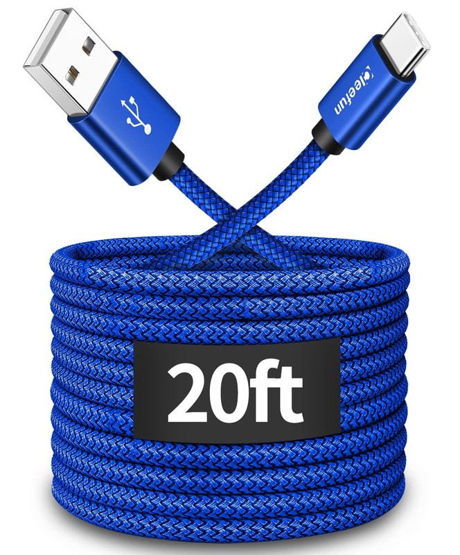 CLEEFUN 20ft USB-C Cable | Long Nylon Braided Charging Cord gallery
