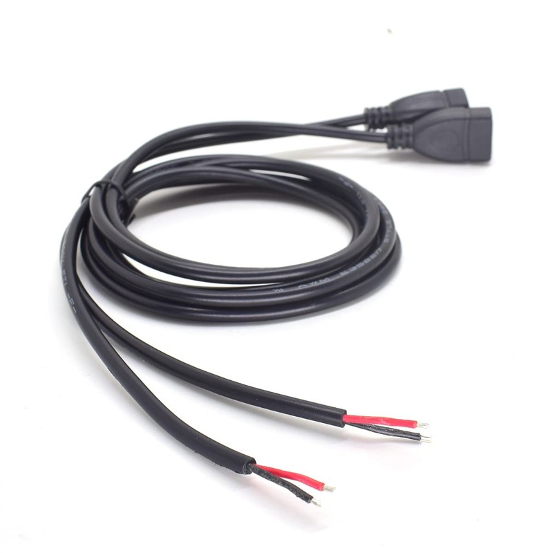 2PCS USB Pigtail Cable 3.3Ft(1M) USB 2.0 Female Jack to Open-end 2 Wires 20AW... gallery