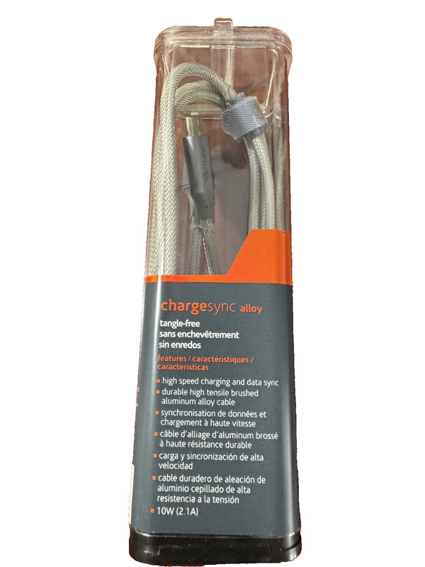 Ventev ChargeSync Micro-USB Braided Cable Tangle-Free - 4' - Gray gallery