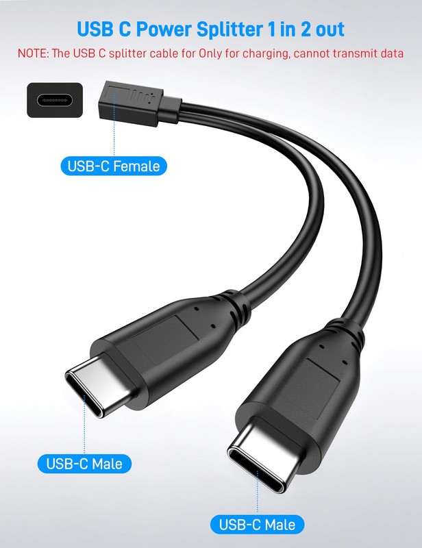 USB C Splitter 1 in 2 Out, USB Type C Splitter, USB C Female to Dual Type C M... gallery