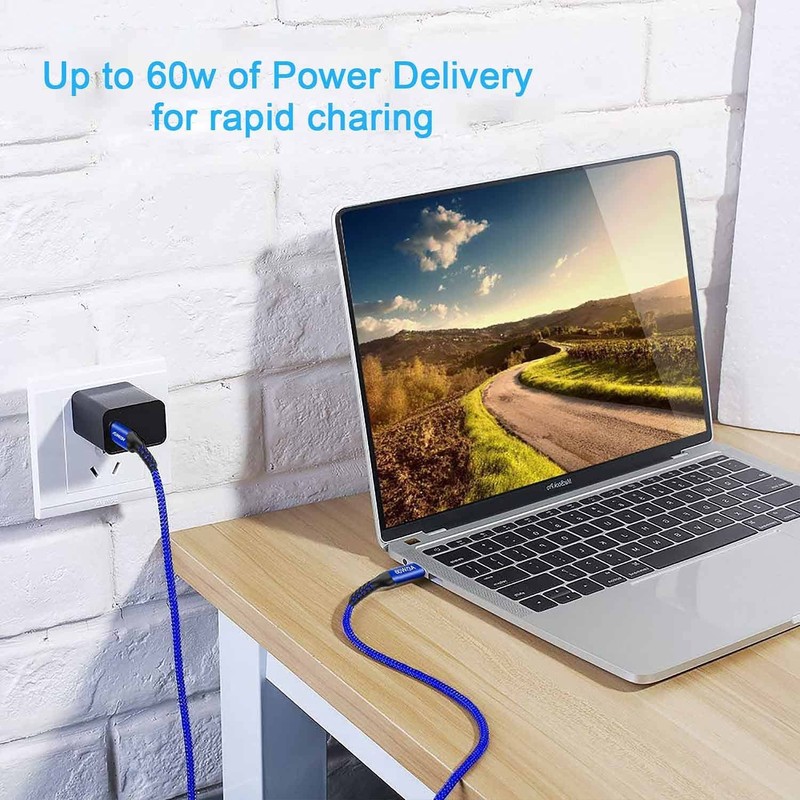 15ft USB-C to USB-C Cable Long, 60W USB Type C Fast Charging PD Charger Braided gallery