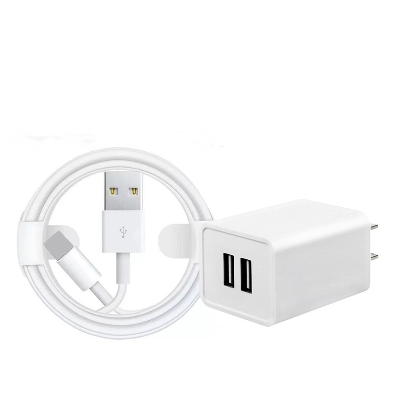 USB Fast Charger Block Dual Port Power Adapter Cube For iPhone 14 13 12 11 8 7 6