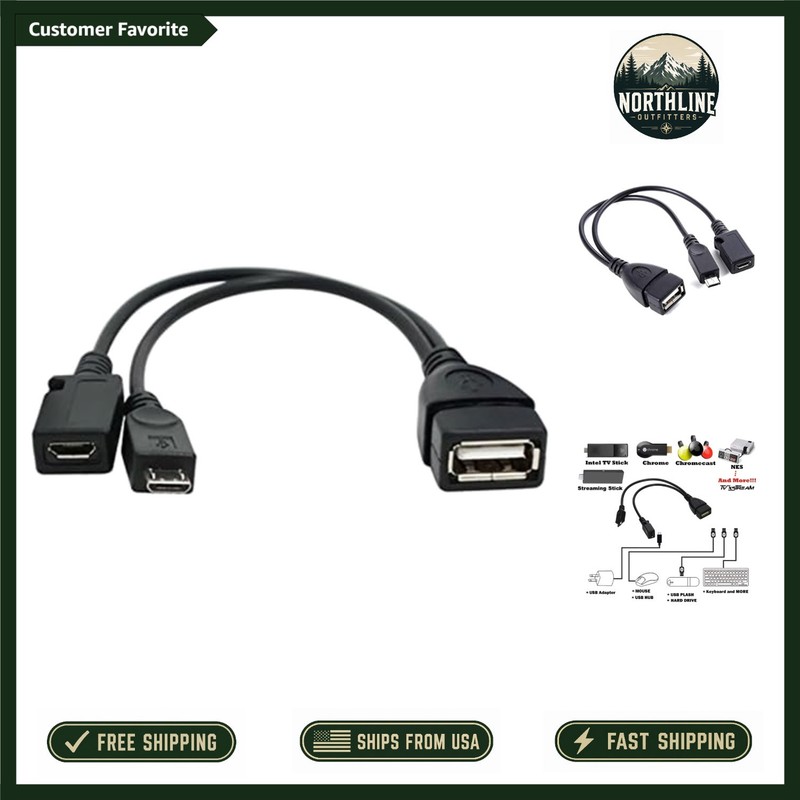 High-Quality 6-Inch USB OTG Cable for Efficient Device Expansion – Black Matte