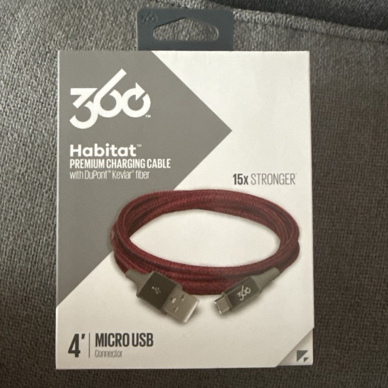 360 HABITATCHARGE 360704-NV 4ft BRAIDED CHARGING CABLE USB-C TO 8 Pin