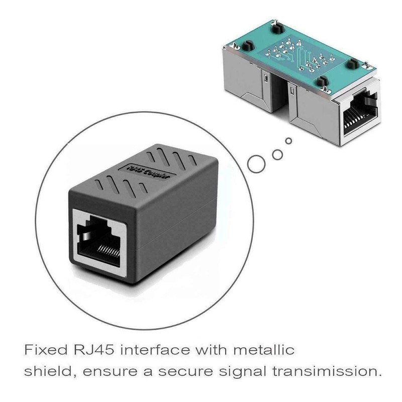 RJ45 Connector Cat7/6 Ethernet Adapter - Female to Female, Fast Data Transfer gallery