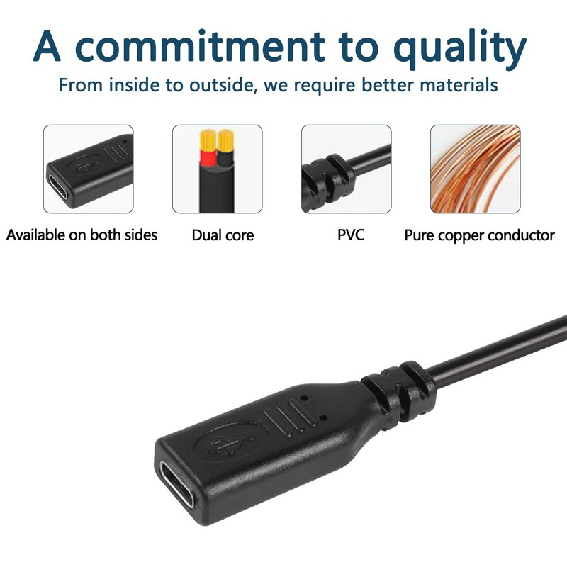 USB TypeC Pigtail Cable Extension Power Cable 22AWG 5V 3A USBC Plug to 2 Pin ... gallery
