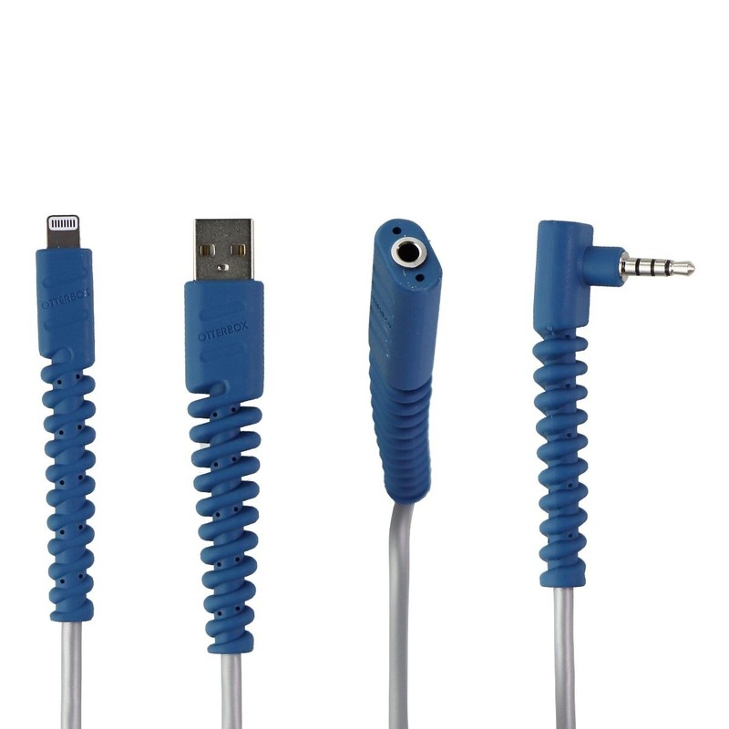 OtterBox EasyGrab 8-Pin Charging & Audio Cable – Blue/Gray