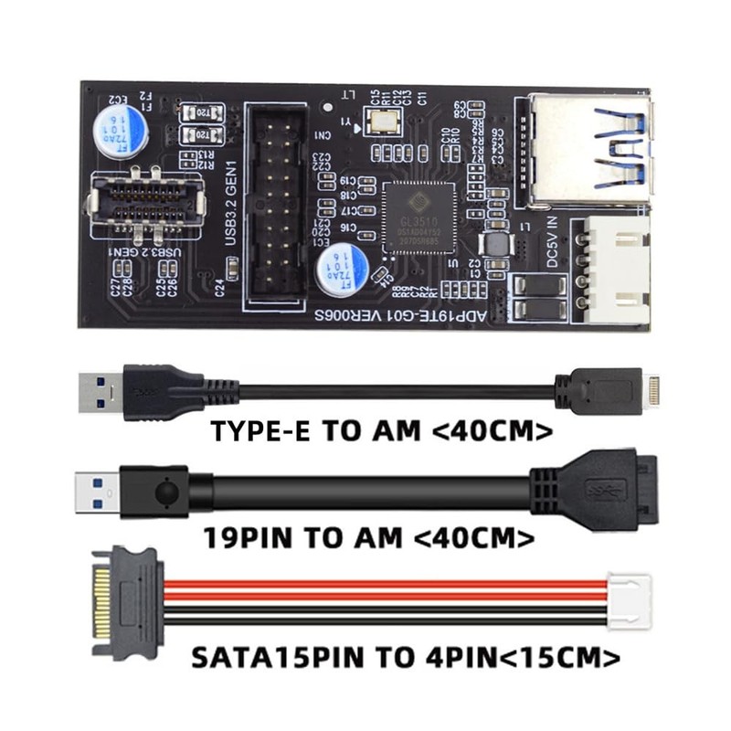 USB 3.0 20-Pin, Type-E Header Splitter, Dual Type-E, USB 3.0 Output, 11cm gallery